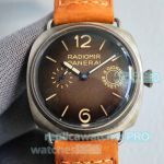 Replica Panerai Radiomir Brown Dial Men 47MM Automatic Movement Orange strap Watch